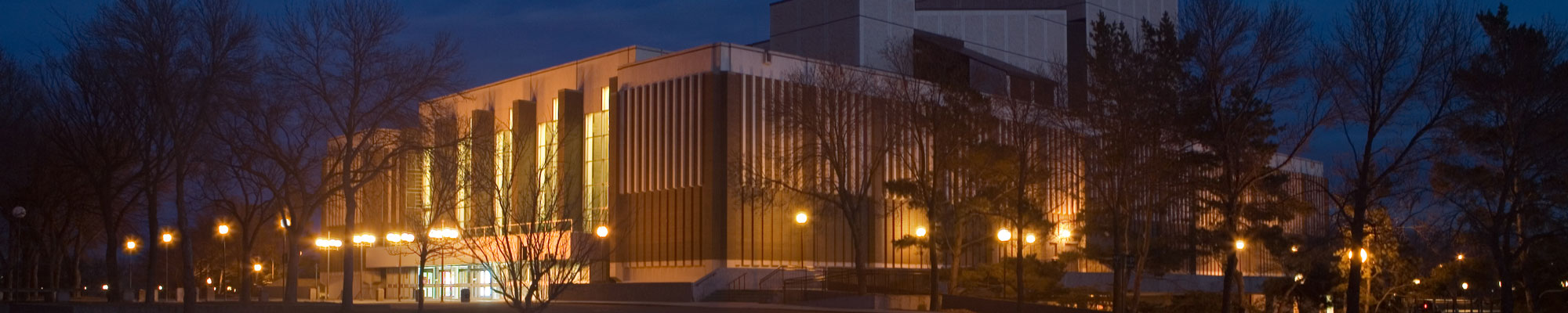 Nighttime view of building