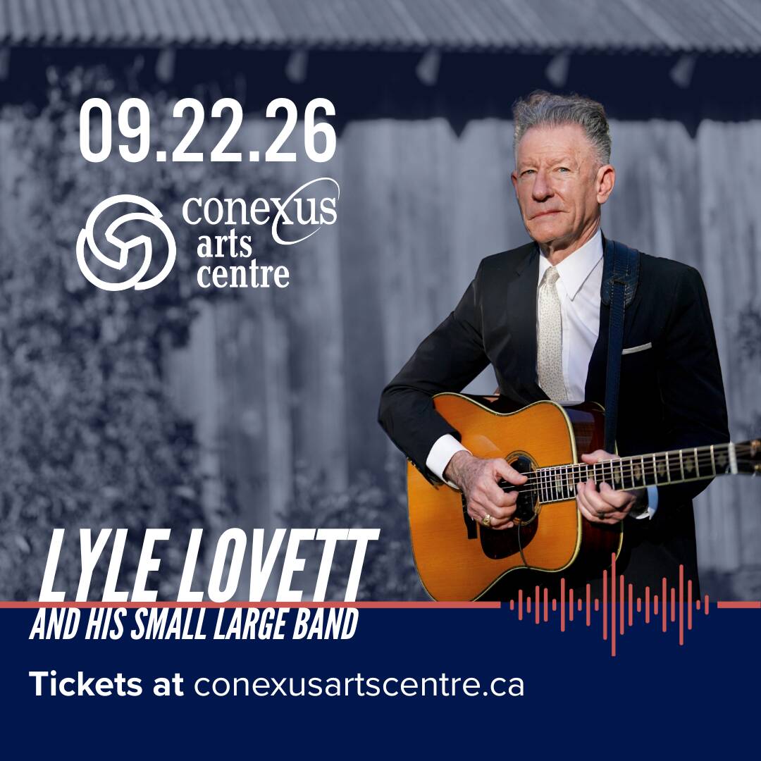 Lyle Lovett and his small large band are coming to Conexus Arts Centre September 22, 2026. Get your tickets at ConexusArtsCentre.ca